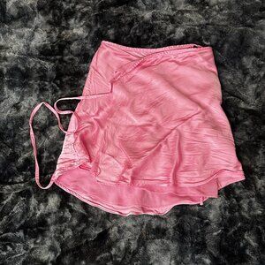 Silk mini wrap skirt